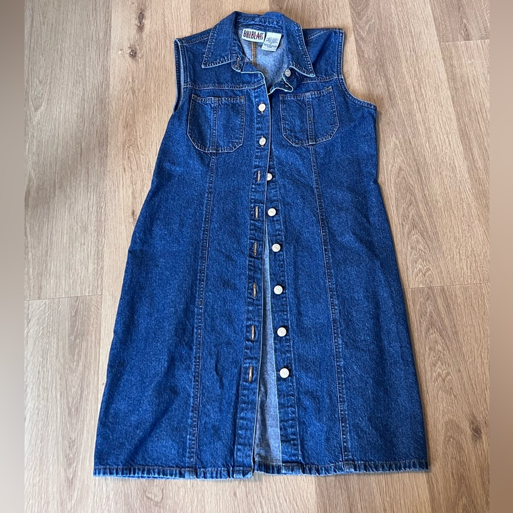 Vintage Blue Jean Shirt Dress. Bill Blass